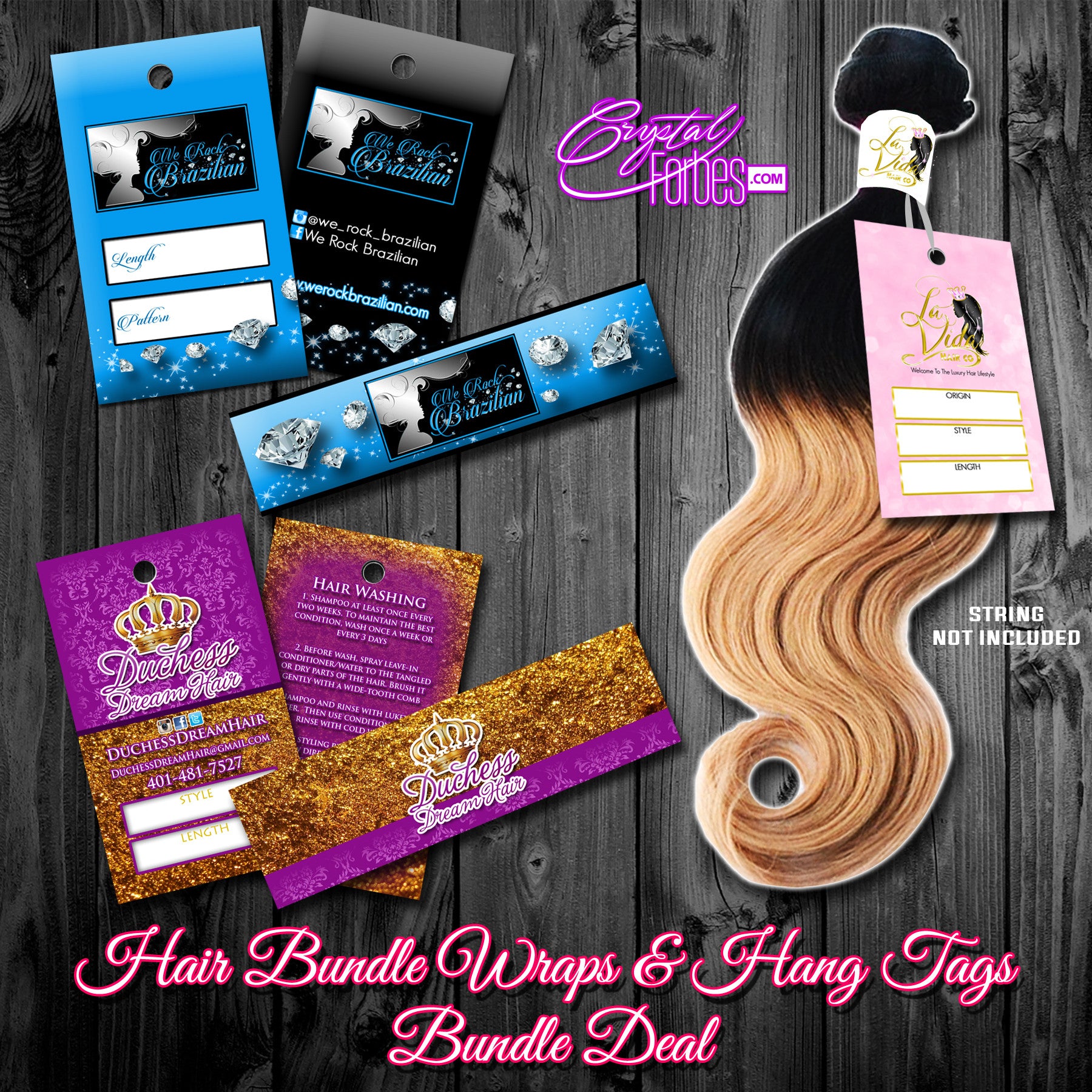 Hair Bundle Wrap Stickers & Hang Tags Bundle Deal
